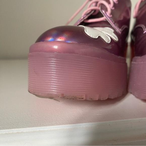 Iron Fist Iridescent Holographic Pink Platform Shoes - Picture 11 of 11